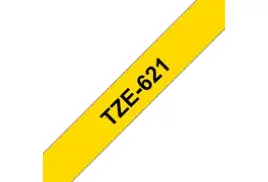 Brother P-touch TZe-621 (9mm x 8m) Black On Yellow Laminated Labelling Tape