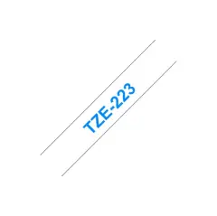 Brother P-touch TZe-223 (9mm x 8m) Blue On White Laminated Labelling Tape Image