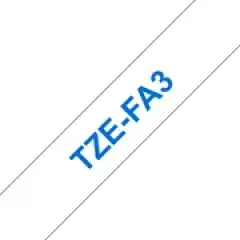Brother P-touch TZe-FA3 (12mm x 3m) Blue On White Fabric Tape Image