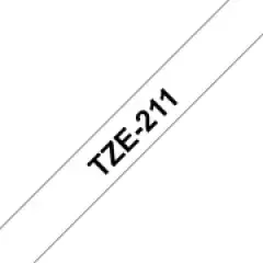 Brother TZe211 label-making tape Black on white TZe Image