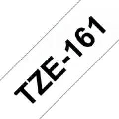 Brother P-touch TZe-161 (36mm x 8m) Black On Clear Gloss Laminated Labelling Tape Image