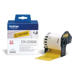 Brother DK Labels DK-22606 (62mm x 15.2m) Continuous Yellow Film Tape Image
