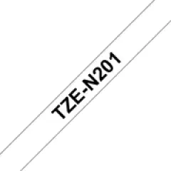 Brother P-touch TZe-N201 (3.5mm x 8m) Black On White Non-Laminated Labelling Tape Image