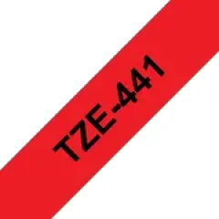 Brother P-touch TZe-441 (18mm x 8m) Black On Red Laminated Labelling Tape Image