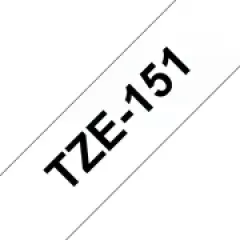 Brother P-touch TZe-151 (24mm x 8m) Black On Clear Gloss Laminated Labelling Tape Image