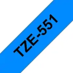 Brother P-touch TZe-551 (24mm x 8m) Black On Blue Laminated Labelling Tape Image