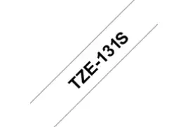 Brother P-touch TZe-131S (12mm x 4m) Black On Clear Labelling Tape