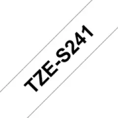 Brother P-touch TZe-S241 (18mm x 8m) Black On White Strong Adhesive Laminated Labelling Tape Image