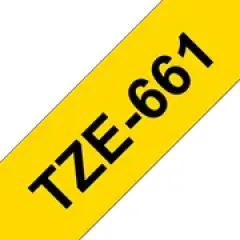 Brother P-touch TZe-661 (36mm x 8m) Black On Yellow Laminated Labelling Tape Image