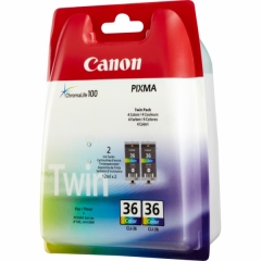 1511B018 | Original Canon CLI-36 Twin-pack of color inks, 249 pages, 12ml, Pack qty 2 Image