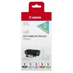 Original Canon PGI-9 (1033B013) Ink cartridge multi pack, 150 pages, Pack qty 5 Image
