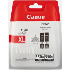 Original Canon PGI-550 PGBKXL (6431B005) Ink cartridge black, 500 pages, 22ml, Pack qty 2 Image