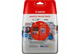 Original Canon CLI-551 (6508B005) Ink cartridge multi pack, 344 pages, 7ml, Pack qty 4