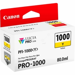 0549C001 | Original Canon PFI-1000Y Yellow ink, contains 80ml of ink Image