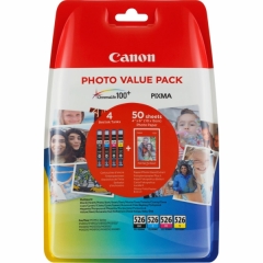Original Canon CLI-526 (4540B017) Ink cartridge multi pack, 450 pages, 9ml, Pack qty 4 Image