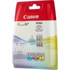 Original Canon CLI-521 (2934B010) Ink cartridge multi pack, 446 pages, 9ml, Pack qty 3 Image