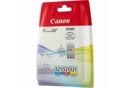 Original Canon CLI-521 (2934B010) Ink cartridge multi pack, 446 pages, 9ml, Pack qty 3