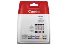 Original Canon PGI-570 CLI 571 (0372C004) Ink cartridge multi pack, 15ml + 4x7ml, Pack qty 5