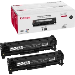 Canon 718BK Black Standard Capacity Toner Cartridge 2 x 3.4k pages Twinpack - 2662B005 Image
