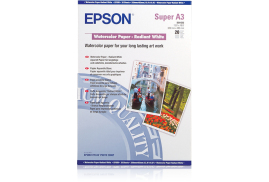 Epson WaterColor Paper - Radiant White, DIN A3+, 190g/m², 20 Sheets