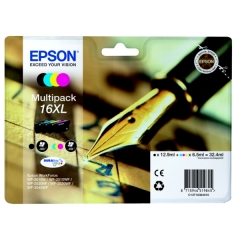 Epson 16XL Pen and Crossword Black CMY Colour High Yield Ink Cartridge 13ml 3 x 6.5ml Multipack - C13T16364012 Image