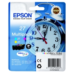 Epson 27 Alarm Clock Colour Standard Capacity Ink Cartridge 3x4ml Multipack - C13T27054012 Image