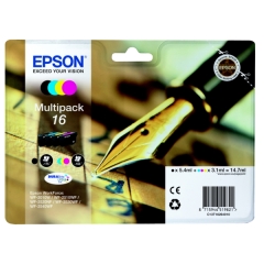 Epson 16 Pen and Crossword Black CMY Colour Standard Capacity Ink Cartridge 5ml 3x3ml Multipack - C13T16264012 Image