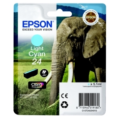 Original Epson 24 (C13T24254012) Ink cartridge bright cyan, 360 pages, 5ml Image
