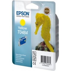 Original Epson T0484 (C13T04844010) Ink cartridge yellow, 400 pages @ 5% coverage, 13ml Image