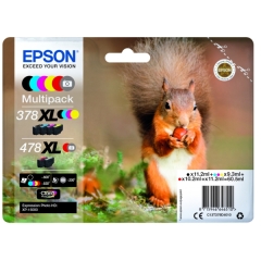 Epson C13T379D4010/378XL/478XL Ink cartridge multi pack high-capacity Bk,C,M,Y,R,GY 11,2ml +3x9,3ml Image