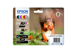 Epson 6 Squirrel Colours High Yield 378XL/478XL Ink Cartridge Multipack - C13T379D4010