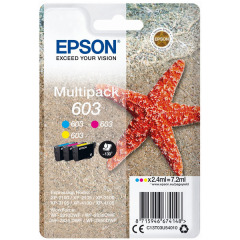 Epson 603 Starfish Cyan Magenta Yellow Standard Capacity Ink Cartridge 3 x 2.4ml Multipack - C13T03U54010 Image