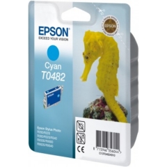 Original Epson T0482 (C13T04824010) Ink cartridge cyan, 400 pages @ 5% coverage, 13ml Image