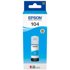 C13T00P240 | Original Epson 104 Cyan Ink Bottle, prints up to 7,500 pages, 70ml Image