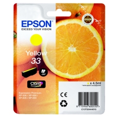Original Epson 33 (C13T33444012) Ink cartridge yellow, 300 pages, 5ml Image