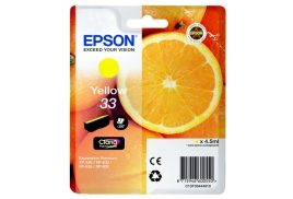Original Epson 33 (C13T33444012) Ink cartridge yellow, 300 pages, 5ml