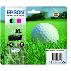 1 full set of Original Epson 34XL inks (XL Golf Ball inks) 48.7 ml of Ink Image