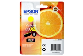 Original Epson 33XL (C13T33644012) Ink cartridge yellow, 650 pages, 9ml