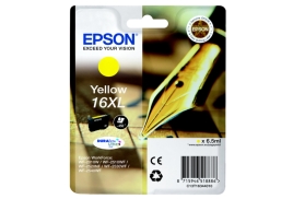 Original Epson 16XL (C13T16344012) Ink cartridge yellow, 450 pages, 7ml