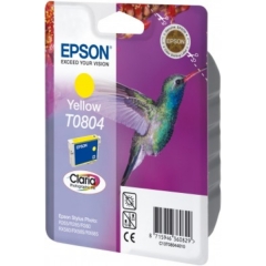 Original Epson T0804 (C13T08044011) Ink cartridge yellow, 620 pages, 7ml Image