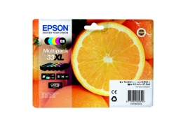 1 Full set of Original Epson 33XL Oranges ink Cartridges 47ml of Ink (5 Pack)