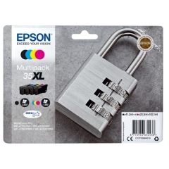 Epson 35XL Padlock Black CMY Colour High Yield Ink Cartridge 41ml 3 x 20ml Multipack - C13T35964010 Image
