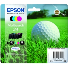 1 full set of Original Epson 34 inks (Golf Ball inks) 18.7 ml of Ink Image