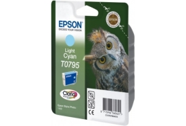 Original Epson T0795 (C13T07954010) Ink cartridge bright cyan, 520 pages, 11ml