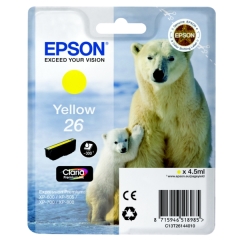 Original Epson 26 (C13T26144012) Ink cartridge yellow, 300 pages, 5ml Image