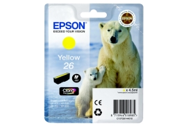 Original Epson 26 (C13T26144012) Ink cartridge yellow, 300 pages, 5ml