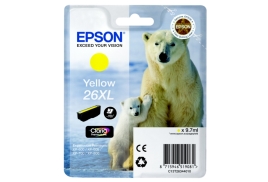 Original Epson 26XL (C13T26344012) Ink cartridge yellow, 700 pages, 10ml