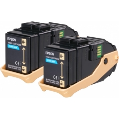 Epson C13S050608/0604 Toner cartridge cyan, 2x7.5K pages Pack=2 for Epson Aculaser C 9300 N Image