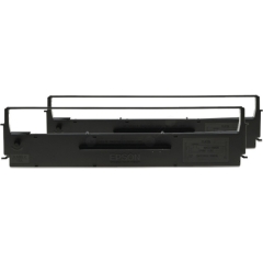 Epson SIDM Black Ribbon Cartridge for LX-300/+/II/4xx/8xx, FX-8xx, Dualpack (C13S015614) Image