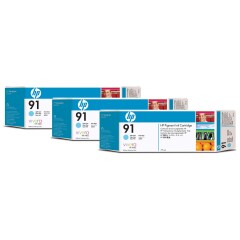 HP C9486A/91 Ink cartridge bright cyan 775ml Pack=3 for HP DesignJet Z 6100 Image